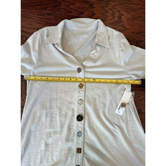 Soft Surroundings Women's Sz S Danielle Tunic Button Down Blouse Moonbeam NEW - Picture 8 of 9